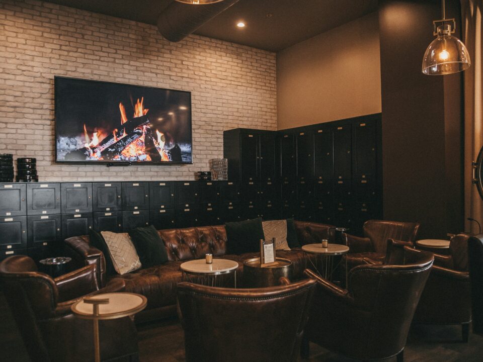 Concept Study 03 — Architectural cigar lounge with cedar cabinetry