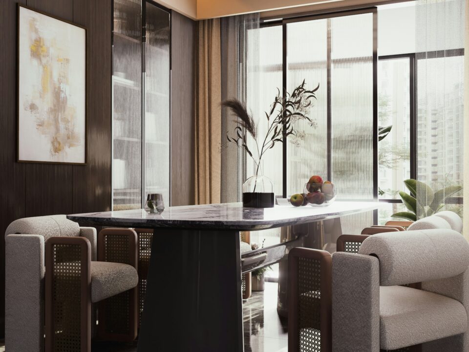Integrated storage within a dining environment.